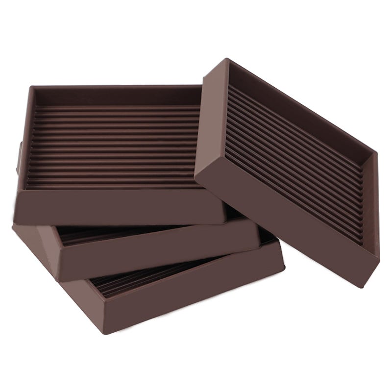 Jayen 3x3 Square Rubber Furniture Caster Cups, Anti-Sliding Furniture Pads Bed Stopper Floor Protectors with Grip - Protect Any Flooring - Image 1