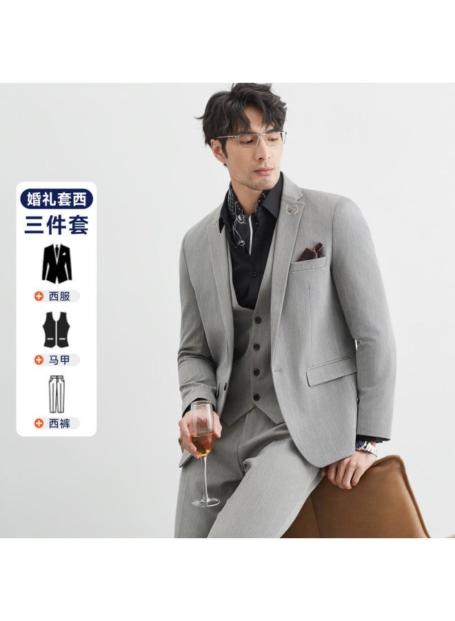 Fapai Spring And Autumn Youth Men's Business Suit Set Fashion Classic Striped Suit - Image 2
