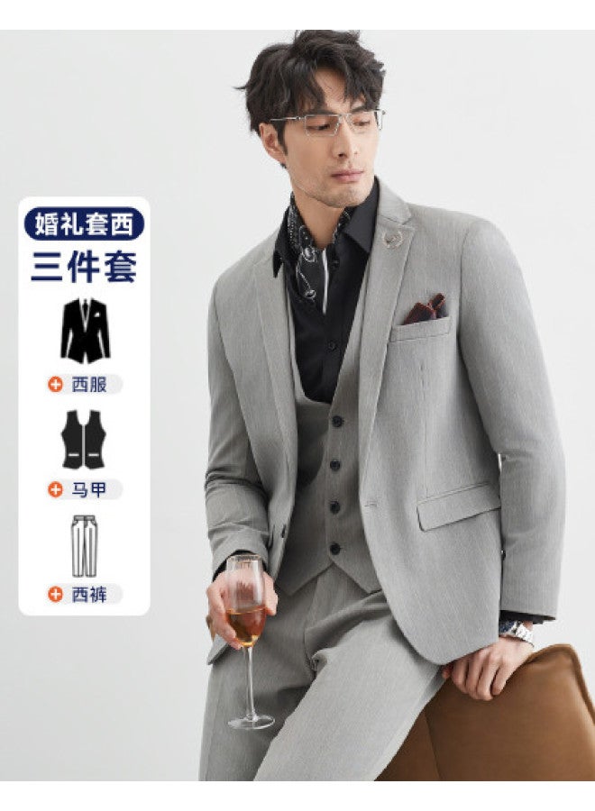 Fapai Spring And Autumn Youth Men's Business Suit Set Fashion Classic Striped Suit - Image 1