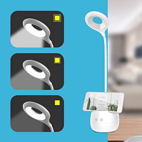 IDOLESHOP 5 in One Touch Control with 3 Shades and Mobile Holder Design with Study Desk Night Light (White) - Image 5
