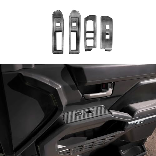 BORUIEN Window Lift Panel Cover for Toyota Tacoma 2024 2025 2026 Interior Accessories NOT Fit 4Runner Center Console ABS Door Handle Switch Decor Trim Carbon Fiber Grain - Image 3
