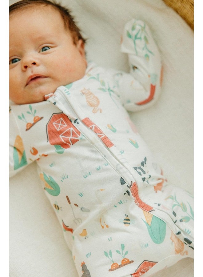 Copper Pearl Zip-Up Footie Baby Pajamas: Ultra-Soft Boys & Girls Pajamas, Premium Knit Fabric in Stylish Prints, Tag-Free with Two-Way Zipper, Newborn to 24 Months, Farmstead - Image 5