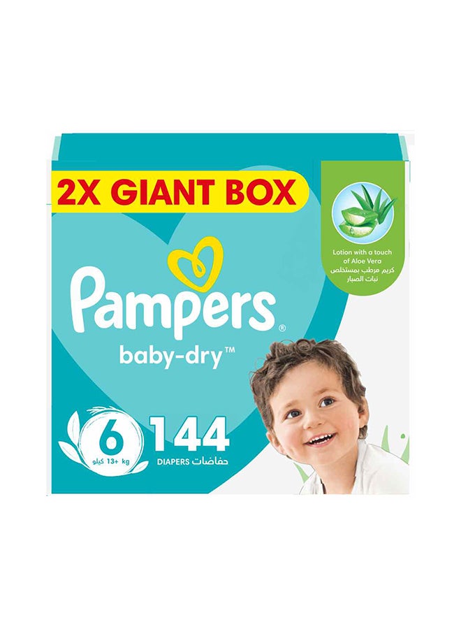 Pampers Aloe Vera Taped Diapers Size 6 2X Giant Box 144 Count - Image 1