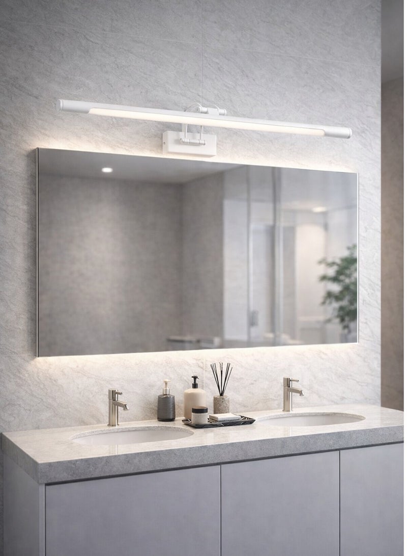 AL THURAYAT Modern 3-Color Dimmable Wall Lamp, 15W, 60cm. With this modern wall lamp, it provides balanced lighting, ideal for placing above mirrors. (White color) - Image 1