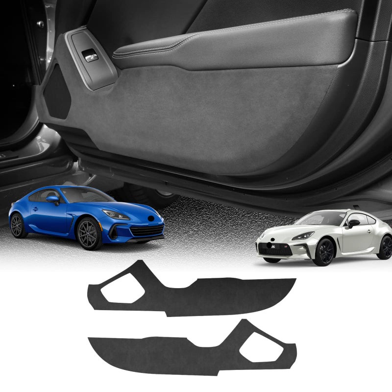 KUNGKIC Car Door Anti Kick Pad for Toyota GR86 Subaru BRZ 2021 2022 2023 2024 9002 Color Italian Suede Protective Stickers Interior Decals Accessories SelfAdhesive Side Edge Protection Mats Cover