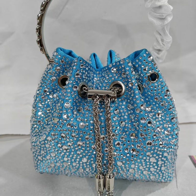 Women'S Glitter Seaside Shell Special Material Rhinestone Shopping Tassel Bucket Bag Clutch - Image 2
