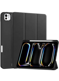 Digipace Ipad Pro 11 Inch Case with Pencil Holder, M4 Chip, 5th Generation 2024, Smart Cover with Protective Trifold Stand & Soft Tpu Back, Support Pencil Charging, Black  - Image 2