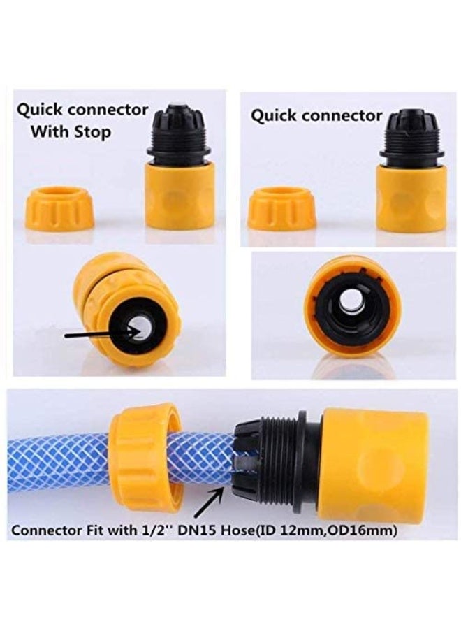RTYY Garden Hose Fitting Set, 1 Nozzle, 5 End Quick Connector,Hose Waterstop Connector,2 Double Male Snap Connector,2 Hose Tap Connector 1/2 Inch and 3/4 Inch Size 2-in-1 - Image 2