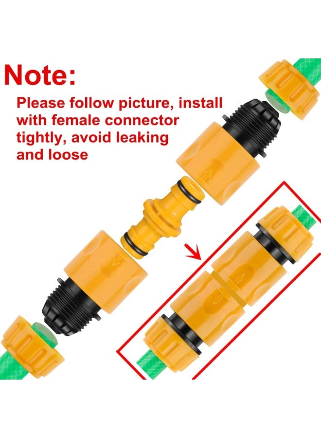 RTYY Garden Hose Fitting Set, 1 Nozzle, 5 End Quick Connector,Hose Waterstop Connector,2 Double Male Snap Connector,2 Hose Tap Connector 1/2 Inch and 3/4 Inch Size 2-in-1 - Image 3