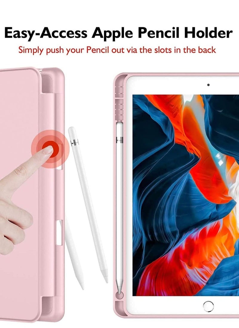 iPad 9th/8th/7th Generation case (2021/2020/2019) iPad 10.2-Inch Case with Pencil Holder [Sleep/Wake] Slim Soft TPU Back Smart Magnetic Stand Protective Cover Cases (Dark Pink) - Image 4