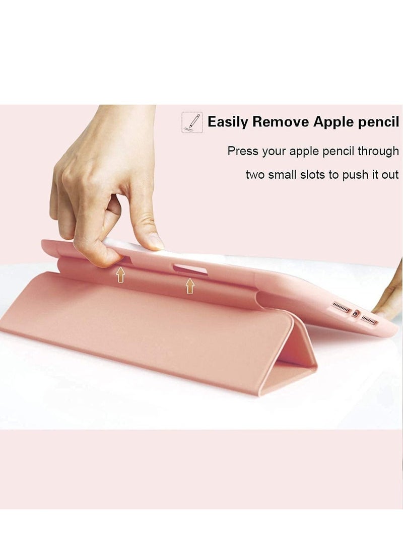 iPad 9th/8th/7th Generation case (2021/2020/2019) iPad 10.2-Inch Case with Pencil Holder [Sleep/Wake] Slim Soft TPU Back Smart Magnetic Stand Protective Cover Cases (Dark Pink) - Image 2