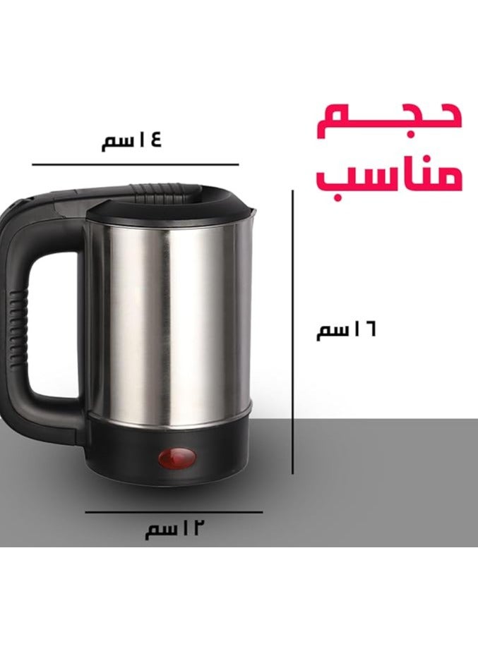 سيتي غلاية كهربائية من سيتي 1000 وات، مصنوعة من الفولاذ المقاوم للصدأ، 0.5 لتر، بتصميم فاخروغليان سريع، نمط إيقاف تشغيل تلقائي، مقبض معزول حراريا وحماية من الغليان الجاف، موديل HMA-1008 (فضي) - Image 3