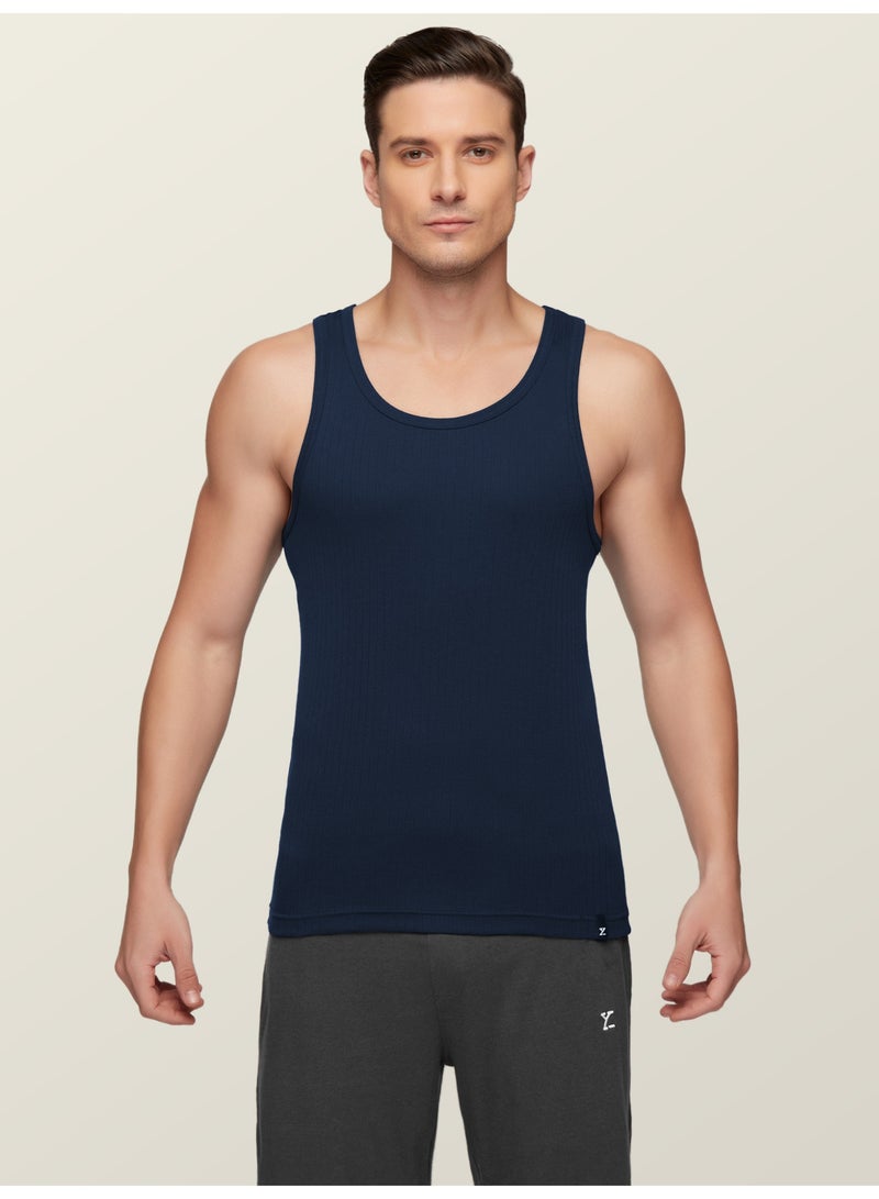 XYXX Men's Nova 100% Combed Cotton Ribbed Regular Fit Solid Round Neck Vest Undershirt, Pack of 2 - Image 2