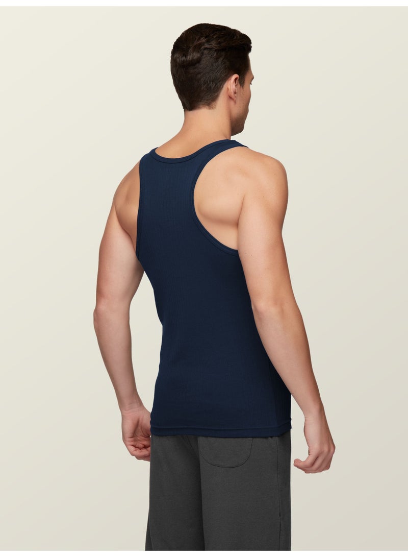 XYXX Men's Nova 100% Combed Cotton Ribbed Regular Fit Solid Round Neck Vest Undershirt, Pack of 2 - Image 3