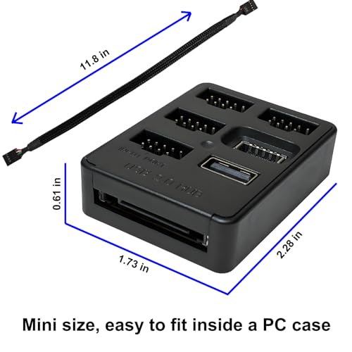Bejavr 5 Ports Internal USB Hub, Motherboard 9pin USB 2.0 Header Splitter, USB 2.0 to USB 3.2 Gen 1 Header Adapter. - Image 5