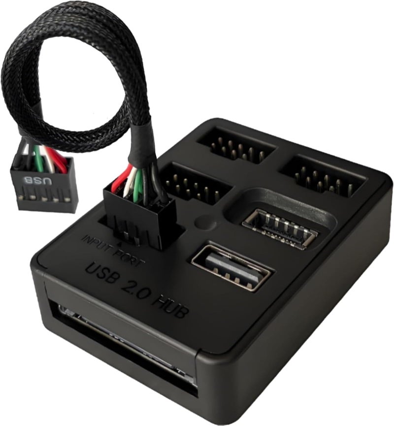 Bejavr 5 Ports Internal USB Hub, Motherboard 9pin USB 2.0 Header Splitter, USB 2.0 to USB 3.2 Gen 1 Header Adapter. - Image 2