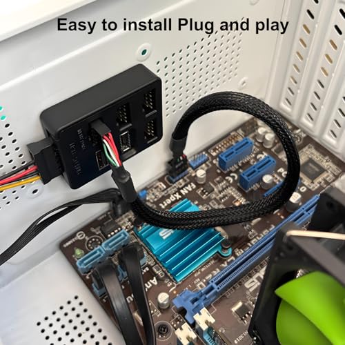Bejavr 5 Ports Internal USB Hub, Motherboard 9pin USB 2.0 Header Splitter, USB 2.0 to USB 3.2 Gen 1 Header Adapter. - Image 3