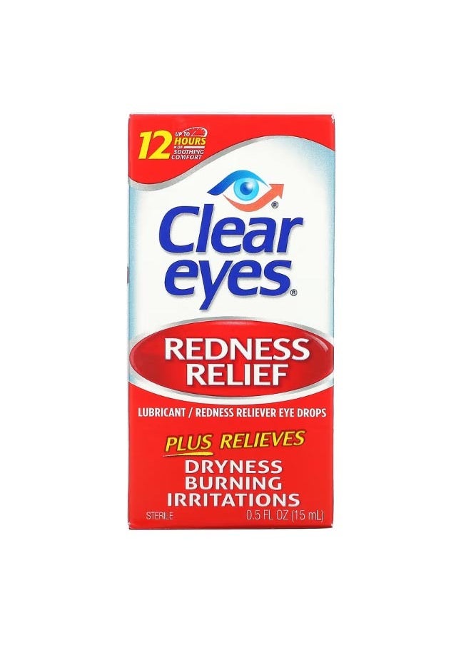 Clear Eyes Redness Relief Lubricant Redness Reliever Eye Drops 0.5 fl oz 15 ml  - Image 1
