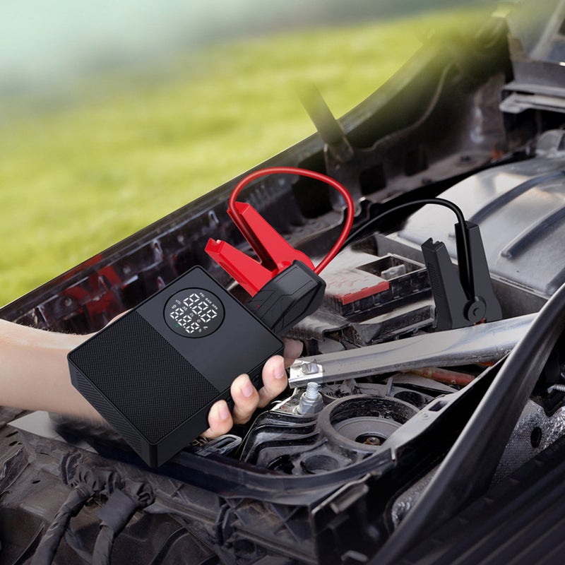 Jump Starter with Air Compressor 1000A Peaks Automobile Battery Booster Power Pack (Up to 4.0L Gases or 2.5L Diesel Engines) with LED Light Power Bank Function 150PSI Digital Tire Inflator - Image 4