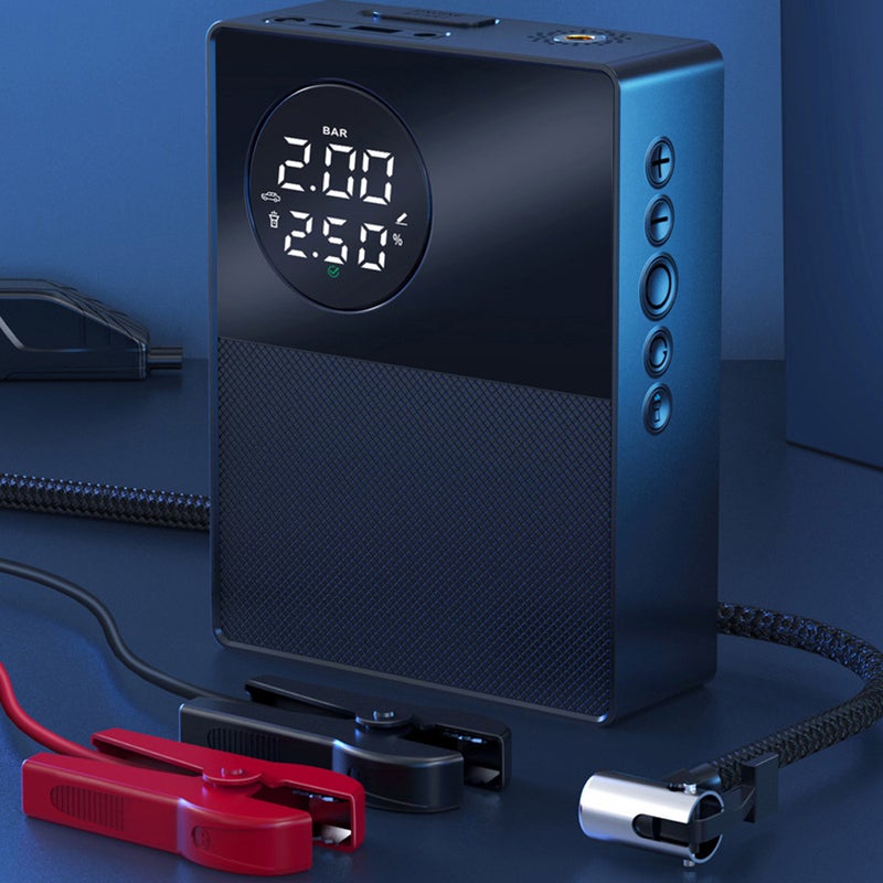 Jump Starter with Air Compressor 1000A Peaks Automobile Battery Booster Power Pack (Up to 4.0L Gases or 2.5L Diesel Engines) with LED Light Power Bank Function 150PSI Digital Tire Inflator - Image 2