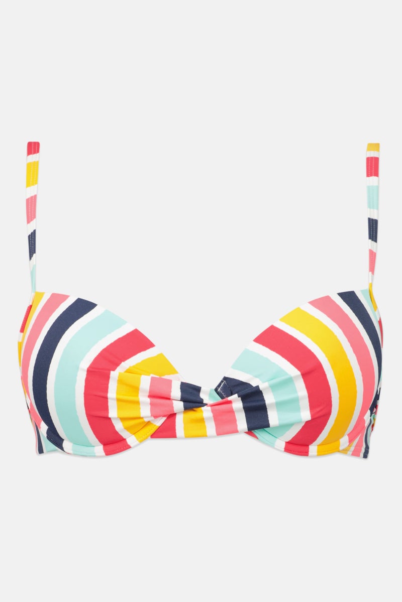 ESPRIT Women Allover Print Padded Bikini Top, White Combo  - Image 1