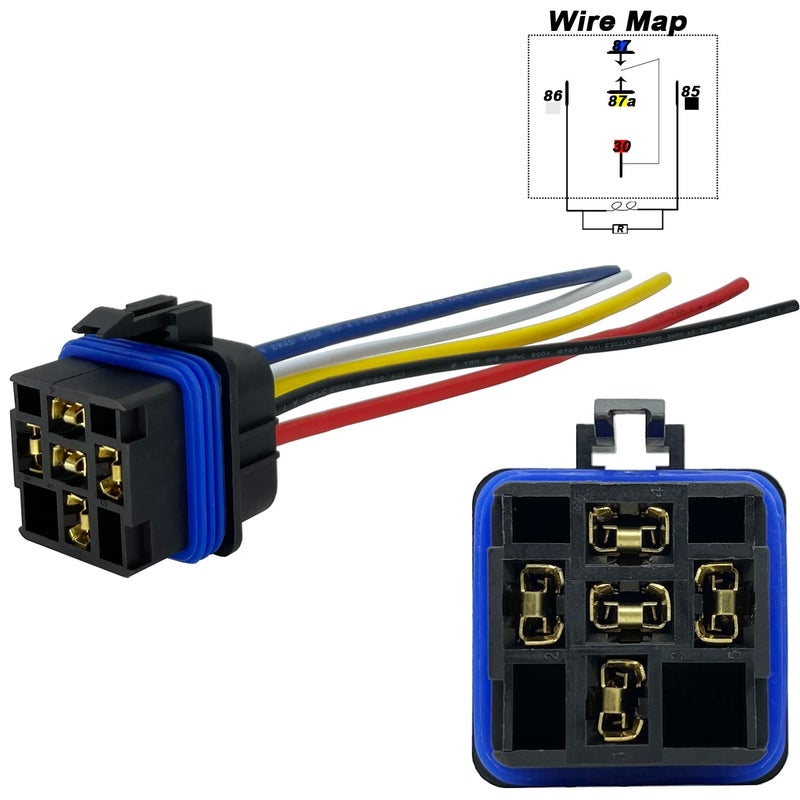 IRHAPSODY 5 Pack 80/60 AMP Waterproof Relay and Harness - Heavy Duty 12 AWG Wires, 12 V DC 5-PIN SPDT Bosch Style Automotive Relay - Image 2
