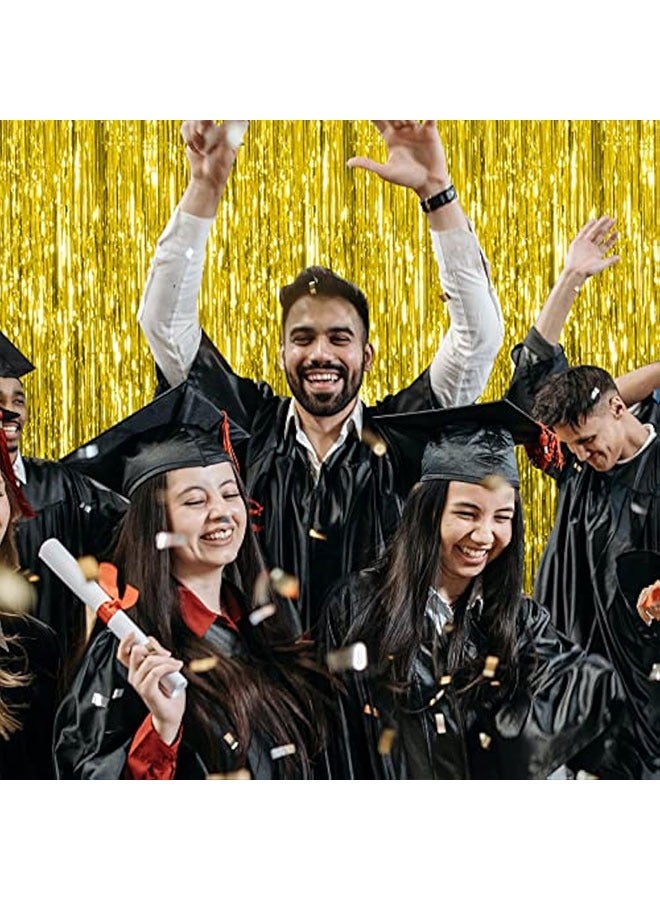 2 حزمة الذهب الخلفية ديكورات عيد ميلاد رقائق ستارة الخلفية الذهب Streamers الرقص حزب الديكورات كشك الصور الدعائم لحفلة البكالوريت - Image 5