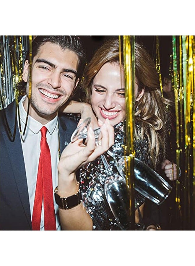 2 حزمة الذهب الخلفية ديكورات عيد ميلاد رقائق ستارة الخلفية الذهب Streamers الرقص حزب الديكورات كشك الصور الدعائم لحفلة البكالوريت - Image 3