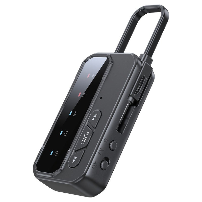 Wireless 5.4 Audio Transmitter And Receiver 3.5mm AUX Dual Transmitter And Receiver 3 In 1 Audio Adapter With Built In Battery Black Compact Design For Home Car And Office Use - Image 5