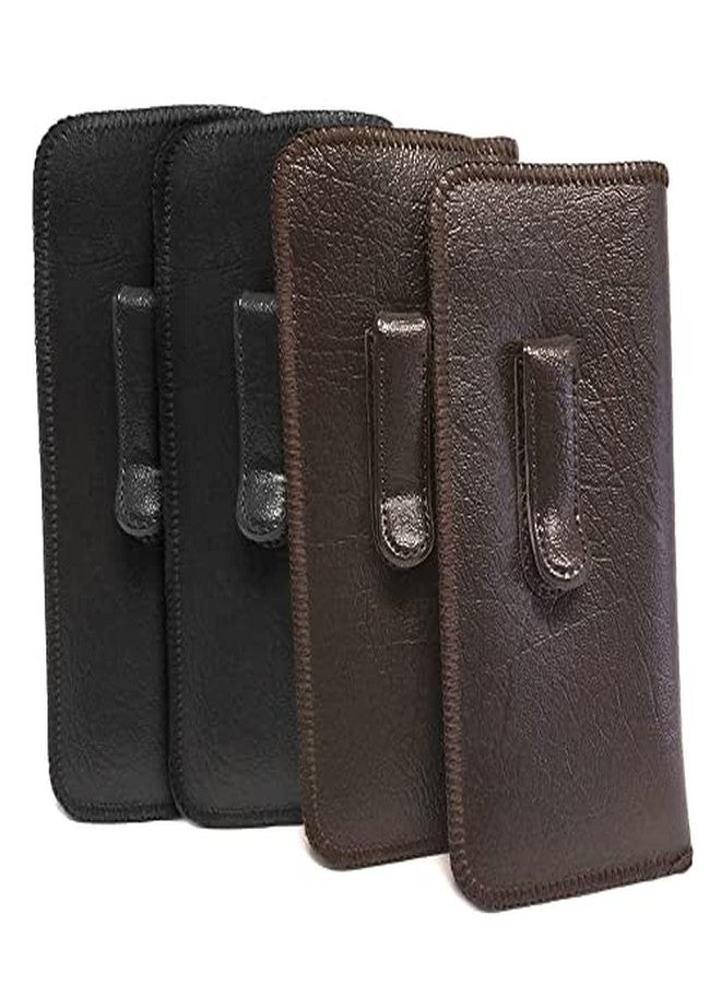 Calabria Mens Soft Slip-In Case w/Metal Clip Medium Sized in Black - Image 4