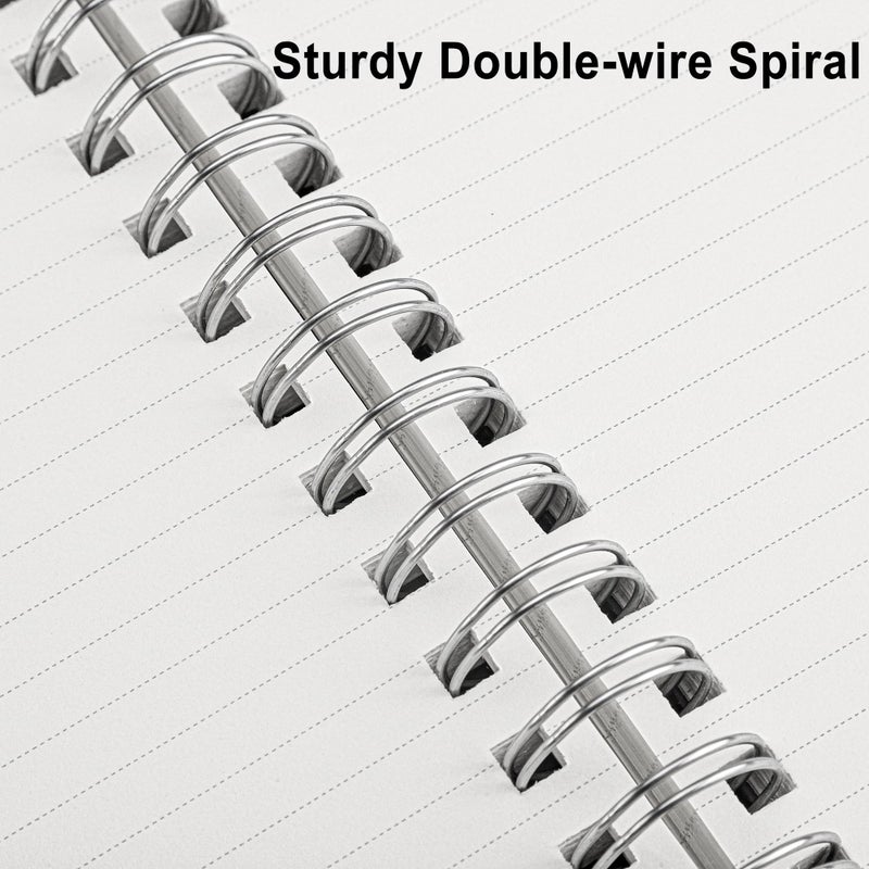 RETTACY Spiral College Ruled Notebook, 300 Pages, A5 Medium Size (5.7" Ã— 8.2"), for School, Work, Writing, Journaling, 100 GSM Thick Paper, Flexible Plastic Cover (Light Green) - Image 4