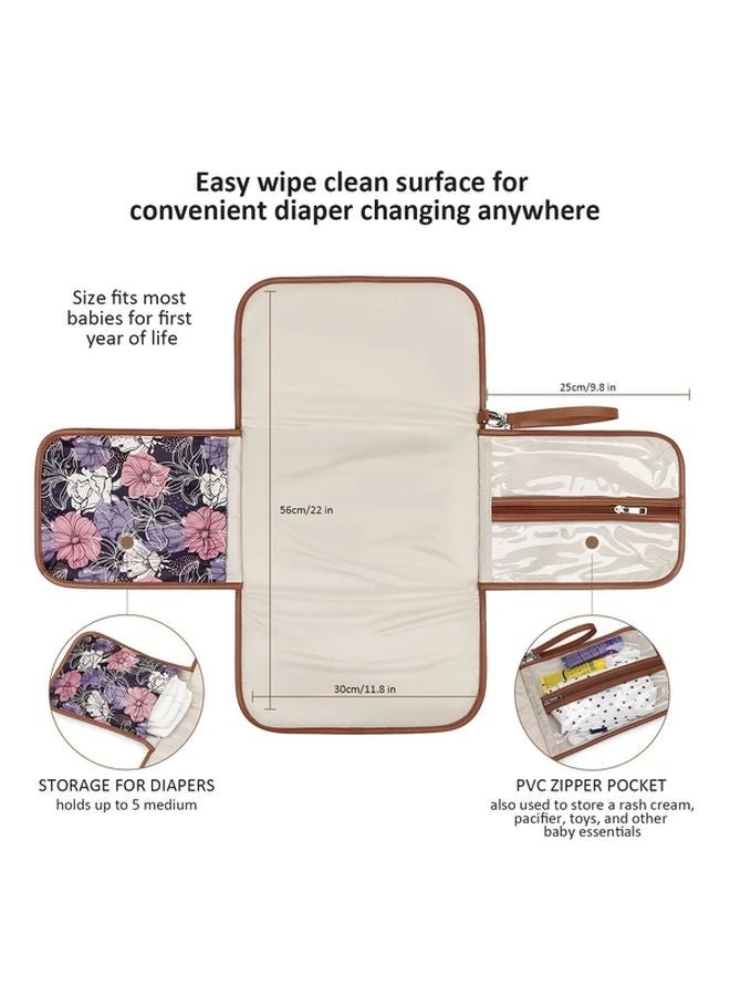 Chrysanthemum Floral Print Diaper Pad Holder Portable Wet Dry Separation Storage Bag - Image 3