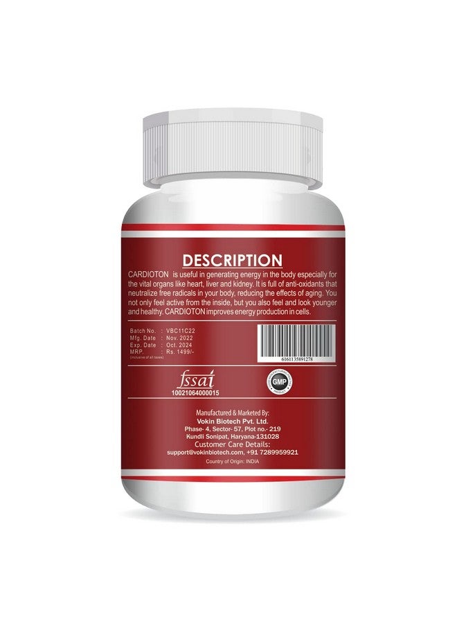 Vokin Biotech Cardioton 60 Capsules with Coenzyme Q10 & Arjuna Extract For Heart Health - Image 3