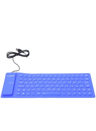 Flexible-USB Waterproof Keyboard - Foldable Silicone Gel Keyboard with 85 Keys | Arabic & English Layout | Soft Rubber Cover for PC, Laptop, Smart TV - Black | Silent, Dustproof, Portable - pzsku/ZC166DDBAD503C5A27D57Z/45/1748069402/130a2606-49c2-4bb7-913d-5ad1f9a3a61b