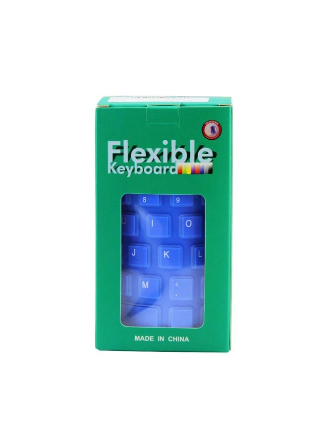 Flexible-USB Waterproof Keyboard - Foldable Silicone Gel Keyboard with 85 Keys | Arabic & English Layout | Soft Rubber Cover for PC, Laptop, Smart TV - Black | Silent, Dustproof, Portable