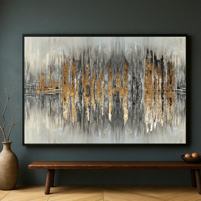 Marktna One abstract canvas print with a hollow frame, measuring (60×40) - Image 1