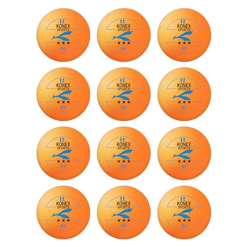 KONEX 40+ Plastic Table Tennis Balls Pack of 12 | High Performance 3-Star ABS TT Balls for Professional Matches and Training | Ideal for Adults & Kids (Orange) - Image 2