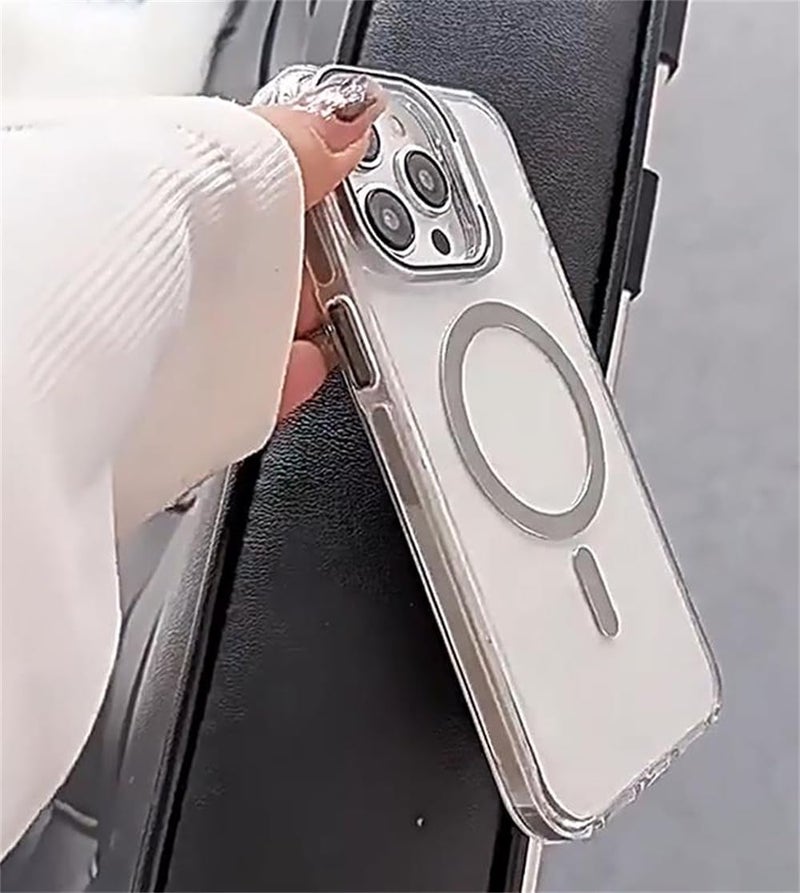 Clear Case for iPhone 16 Pro, Compatible for MagSafe, Magnetic Metal Lens Frame Stand, Kickstand Shockproof Rugged Cover (Black) - Image 5
