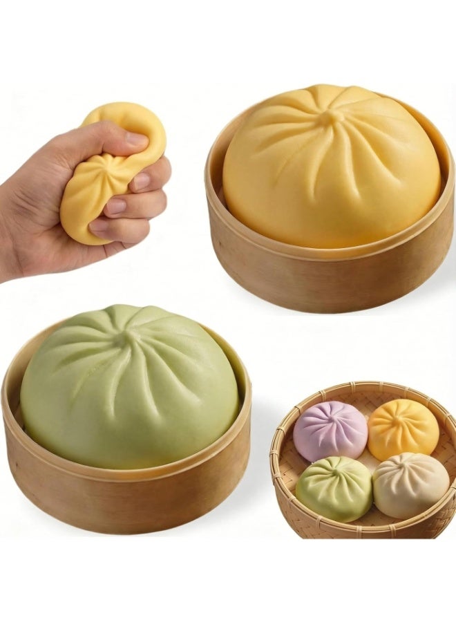 GIOIO 2PCS Squishy Dumpling Mystery Dumpling Squishy, Mystery Dumplings for Stress Relief, Large Squeeze Dough Ball Stress Relief Toy for Adults （Yellow  Green） - Image 1