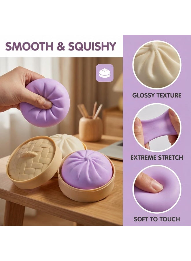 GIOIO 2PCS Squishy Dumpling Mystery Dumpling Squishy, Mystery Dumplings for Stress Relief, Large Squeeze Dough Ball Stress Relief Toy for Adults （Yellow  Green） - Image 4