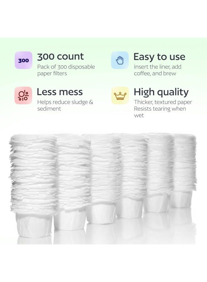 GoodCups 300 Disposable Paper Filters for Keurig Reusable Pods Filters and Other Single Serve Refillable Capsules (Fits All Brands) - Pods Coffee Filters Accessories - Image 3