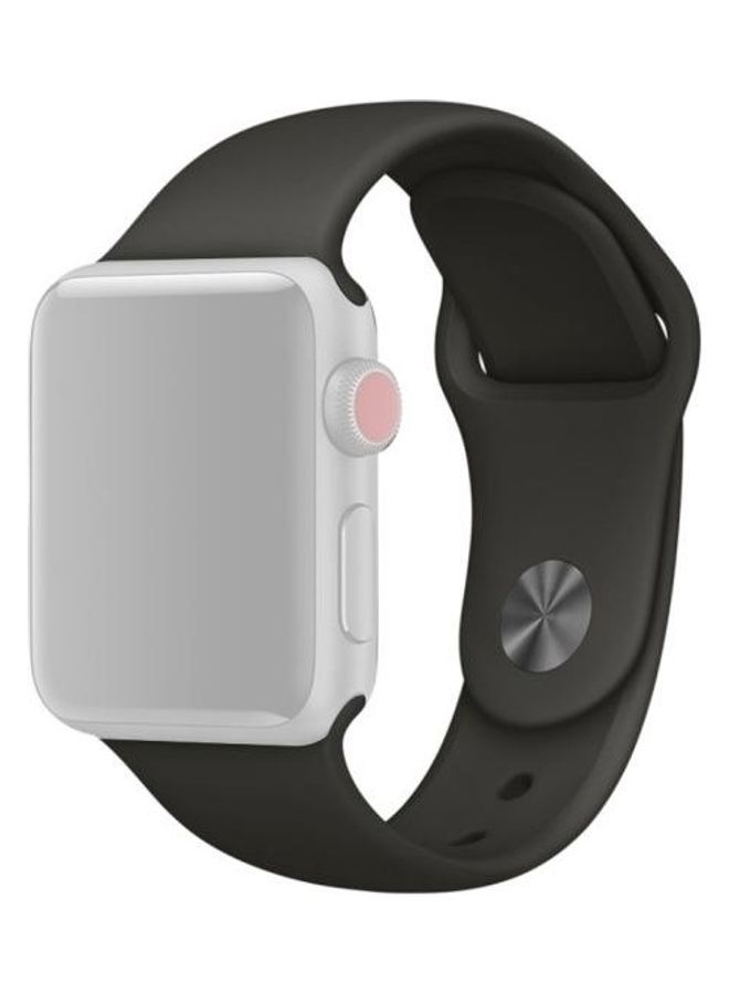 NIBEMINENT Fashion Simple Style Silicone Wrist Band for Apple Watch Series 3/2/1 42mm Grey - Image 1