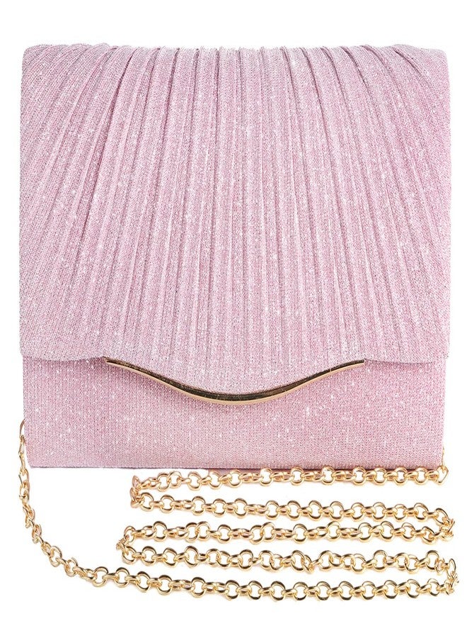 lovyoCoCo Clutch Purses for Women Formal Dressy Evening Bag Handbags Crossbody Bag for Wedding Cocktail Prom Party Elegance Charm (Pink) - Image 1