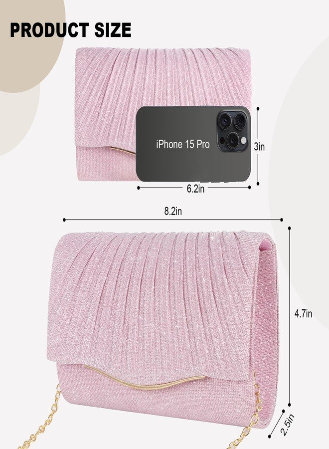 lovyoCoCo Clutch Purses for Women Formal Dressy Evening Bag Handbags Crossbody Bag for Wedding Cocktail Prom Party Elegance Charm (Pink) - Image 4