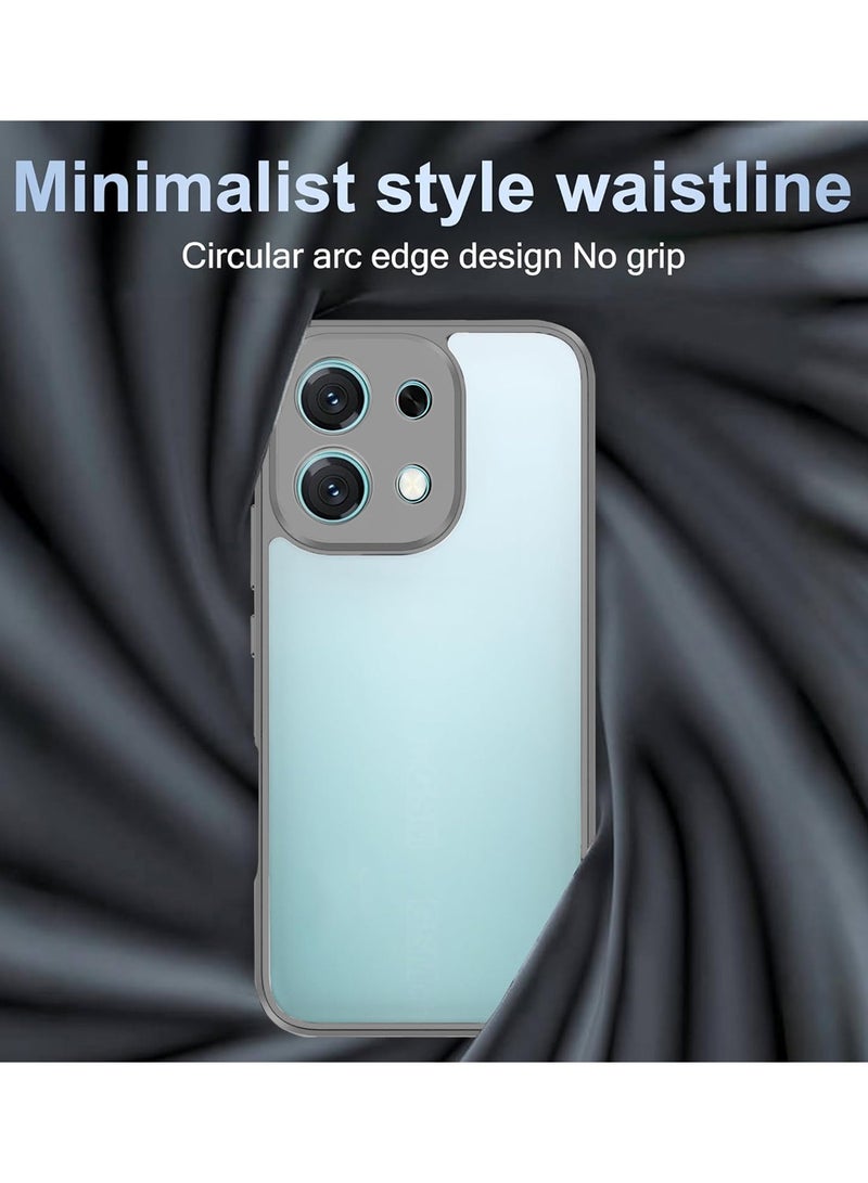 دبليو تيك غطاء حامي نحيف من السيليكون الهجين TPU لهاتف Oppo A6 Pro 5G / Oppo F31 5G 2025 مع حماية الكاميرا المرتفعة (MCAPSA) - شفاف/رمادي - Image 3