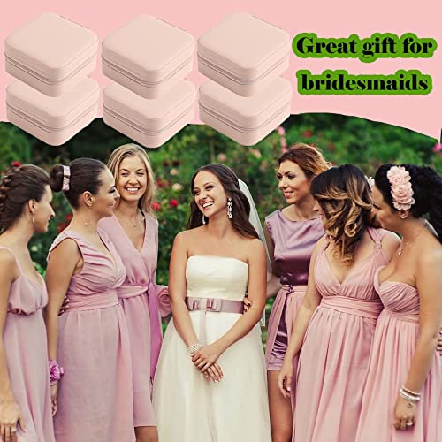 CIPIDI Travel Jewelry Case Bridesmaid Gifts Box,12 Pack Small Jewelry Box Mini Jewelry Organizer,PU Leather Portable Earring Storage Box for Women Girls Bridesmaid Proposal Gifts - Image 5