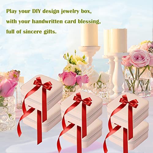 CIPIDI Travel Jewelry Case Bridesmaid Gifts Box,12 Pack Small Jewelry Box Mini Jewelry Organizer,PU Leather Portable Earring Storage Box for Women Girls Bridesmaid Proposal Gifts - Image 3