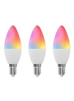 WiFi Smart Bulb RGB+W+C LED Candle Bulb 5W E14 Dimmable Light Phone APP SmartLife/Tuya Remote Control Compatible with Alexa Google Home for Voice Control, 3 pack
