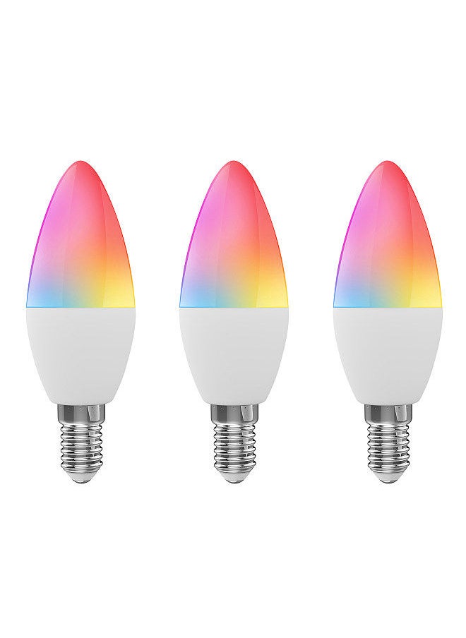 Generic - WiFi Smart Bulb RGB+W+C LED Candle Bulb 5W E14 Dimmable Light Phone APP SmartLife/Tuya Remote Control Compatible with Alexa Google Home for Voice Control, 3 pack - Image 1