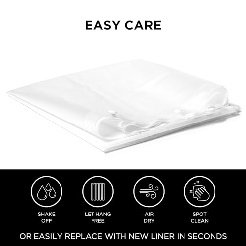Hookless It's A Snap! Plastic PEVA Snap-In Replacement Shower Curtain Liner for Hookless Curtain with Sheer Window, 70" x 54", Water-Repellent, Easy Install, Frost - Image 4